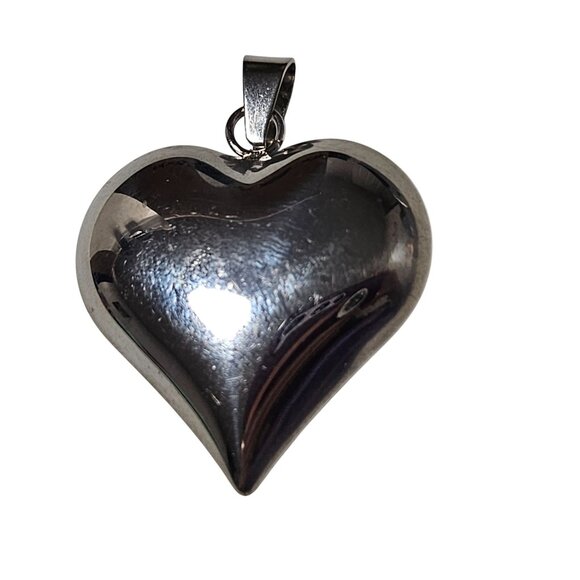 Elegant Heart Pendant Silver Tone DIY Necklace Metal Charm Minimalist Jewelry - Picture 2 of 4